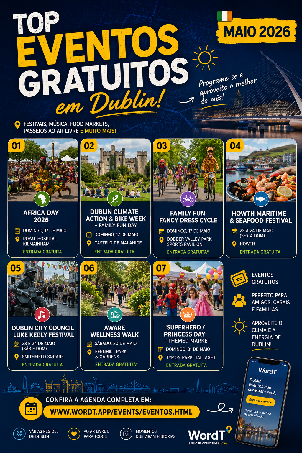 Top Eventos Gratuitos em Dublin — Maio 2026